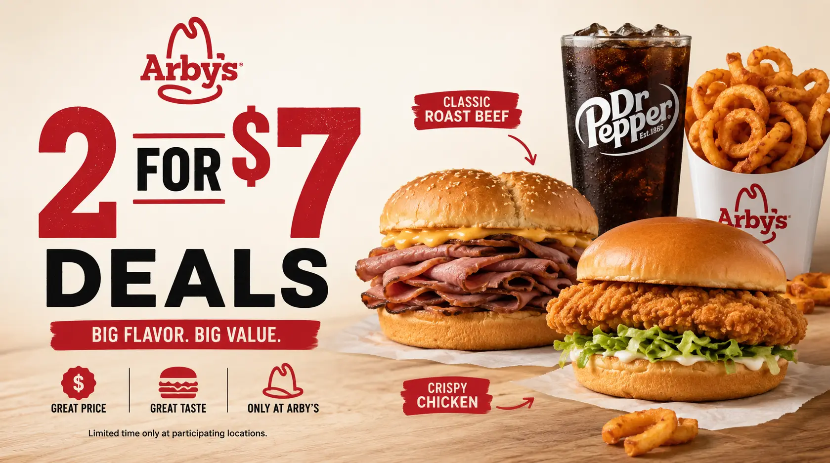 Arby's 2 for $7 mix & match