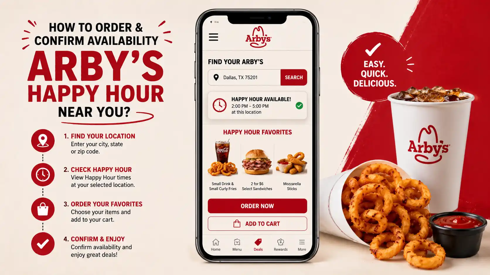 Verify Arby's Happy Hour near you